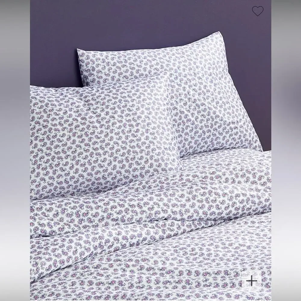 J. Crew Twin/Twin XL Duvet Set in Purple & White‎ Paisley Print NEW